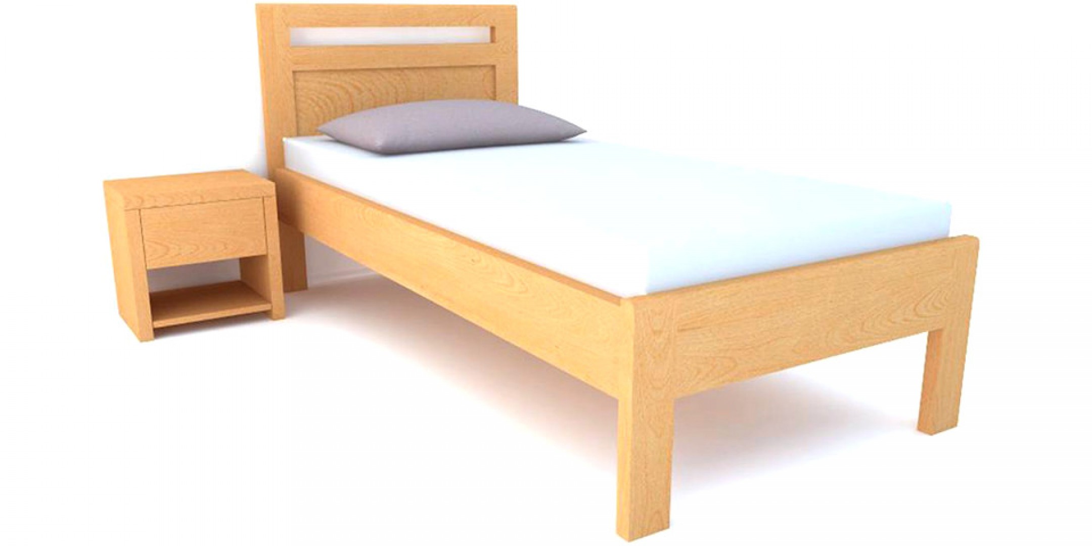 Jednolůžková postel z masivu BRENER